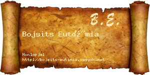 Bojsits Eutímia névjegykártya